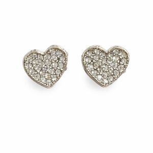 Swarovski Crystal Elements Silver Heart Earrings‎